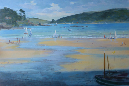 South Sands, blue striped sail