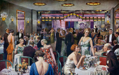 Da Quaglino restaurant, Bury Street, London (colour litho)