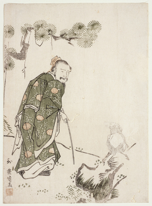 Daoist Immortal Changing Rocks to Goats, 1787 (woodblock print)