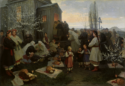 Easter matins in Ukraine, 1891 (oil on canvas)