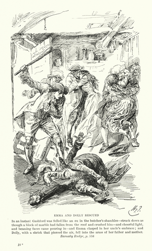 Illustration for Barnaby Rudge by Charles Dickens (litho)