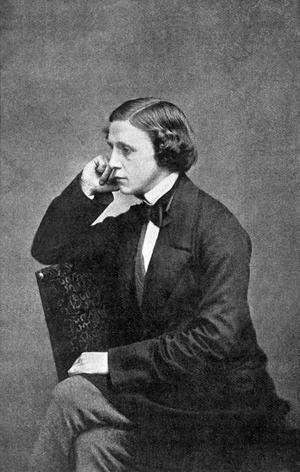 England / UK: Charles Lutwidge Dodgson (1832-1898), better known by the pen name Lewis Carroll, writer and author of 'Alice in Wonderland', 1855 (b/w photo)