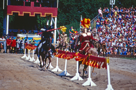 Joust at the Kaltenberg knights festival at Kaltenberg castle, Germany 1991