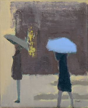 The Blue Umbrella, 2017 (oil on linen)