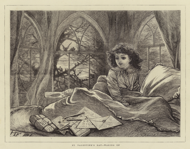 St Valentine's Day, waking up, 1874 (engraving)