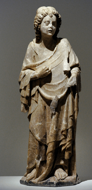 Sculpture of Archangel Gabriel, second half of 14th century, by Bartomeu de Robio (documented 1359-1379), Alabaster