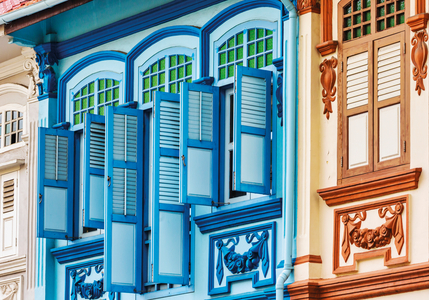 Traditional architecture, Singapore. Shophouse detail., 24/11/2015 (photo)
