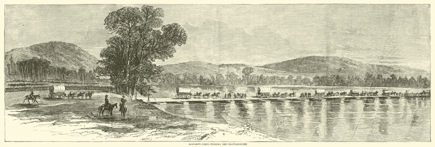 Howard's corps crossing the Chattahoochee, July 1864 (engraving)