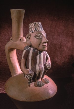 Stirrup spout bottle excavated from Sector 15 at school yard. Found with "Chiquita Falsa," in November 2000.