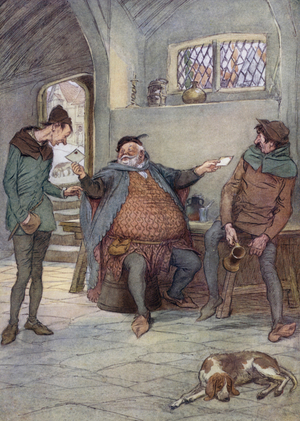 Illustration for The Merry Wives of Windsor (colour litho)