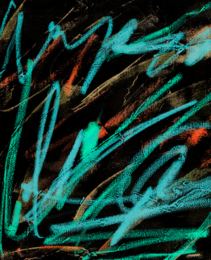 Electronic Writing, 2021 (mixed media on canvas)