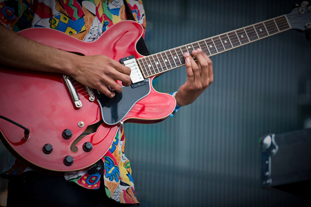 red guitar