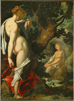 Hermaphroditus and the nymph Salamacis, 1580-82 (painting on canvas)