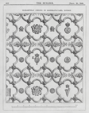 Elizabethan Ceiling in Goodman's-Yard, London (engraving)