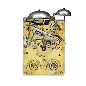 Detail of a Queen Anne mounted striking bracket clock with pull quarter repeat, No. 376, c.1705 (gilt brass) (see also 867498-99)