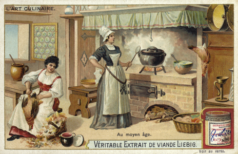 Medieval kitchen (chromolitho)