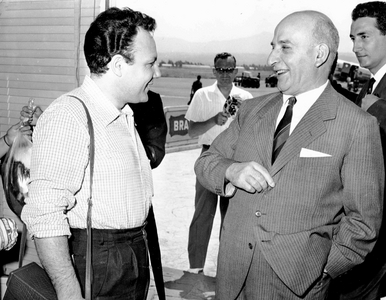 Claudio Villa and Umberto Tupini, 1960 (b/w photo)