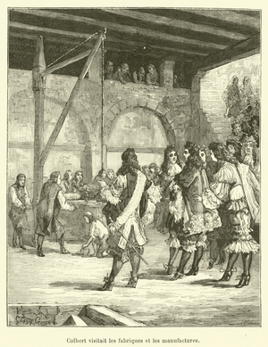 Colbert visitait les fabriques et les manufactures (engraving)