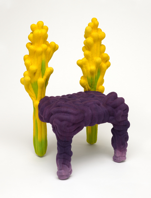 Untitled 06 chair, 2021 (felted merino wool and wood)