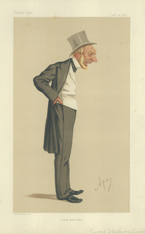 The Right Hon E Strathearn Gordon (colour litho)