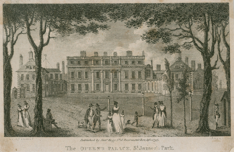 Buckingham House, The Queen's Palace, St James's Park (engraving)