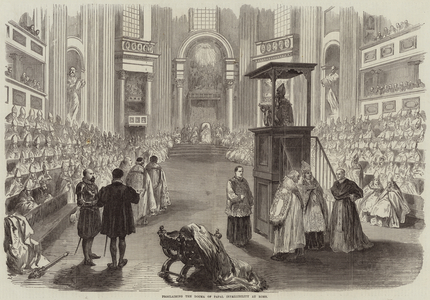 Proclaiming the Dogma of Papal Infallibility at Rome (engraving)