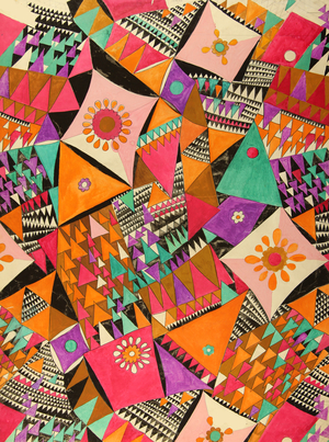 Textile Design, 1973 (gouache on paper)
