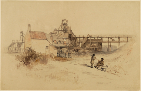 The B Pit, Fawden Colliery (w/c on paper)