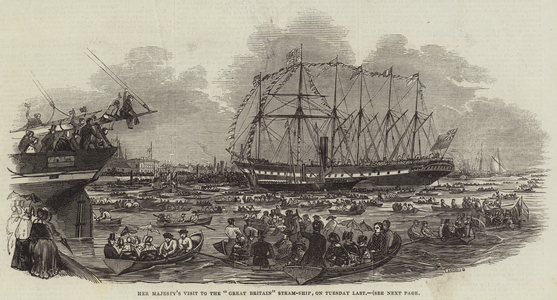 Her Majesty's Visit to the "Great Britain" Steam-Ship, on Tuesday Last (engraving)