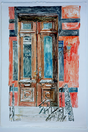 Door, East Village,1998 (monotype)