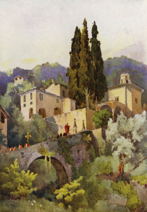 La Madonna della Pace, Lago di Como (colour litho)