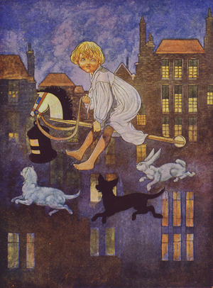 A-hunting we will go (colour litho)