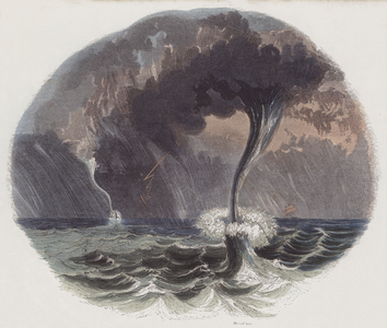 Water Spouts (coloured engraving)
