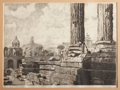 Rome, The Forum of Augustus (etching on paper)