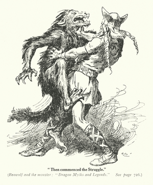 Beowulf and the monster (engraving)