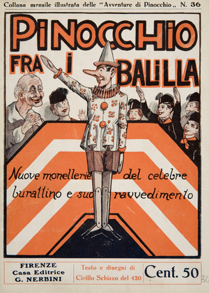Front page of "Pinocchio fra i Balilla"
