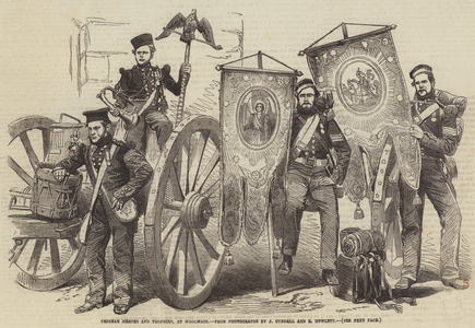 Crimean Heroes and Trophies, at Woolwich (engraving)