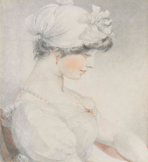 Portrait of Julia Angerstein, half-length, in profile to the right (pencil, black & red chalk, with stumping)