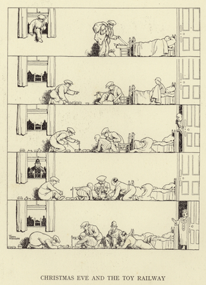 Christmas eve and the toy railway (litho)