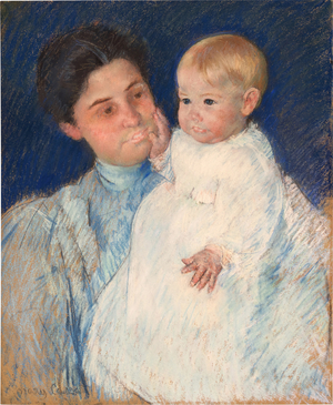 Mrs. Harris Whittemore and Baby Helen, 1898 (pastel on paper)