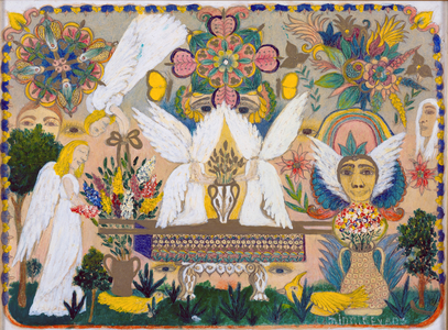 Ark of the Covenant, 1966 (oil, ink on canvasboard)