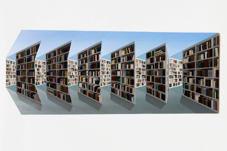 Off on a Tangent, 2018 (oil on board construction )