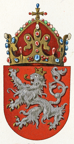 Coat of arms of Bohemia, c.1898 (colour litho)