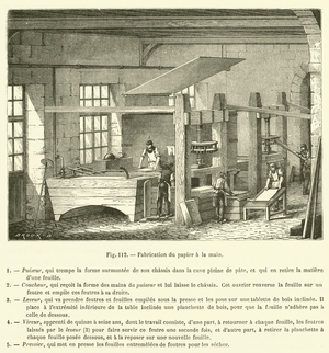 Fabrication du papier a la main (engraving)