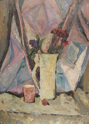 Still Life with Pitcher and Flowers, 1965 (tempera on paper)