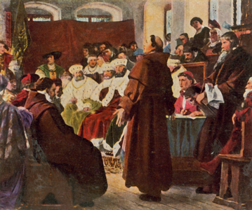 Luther at the Diet of Worms, 1521 (enhanced colour litho)