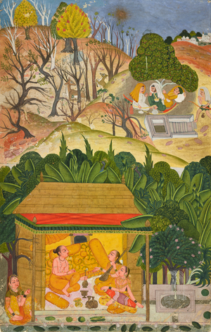 A summer month, folio from a Baramasa, c.1750 (opaque watercolor on paper)