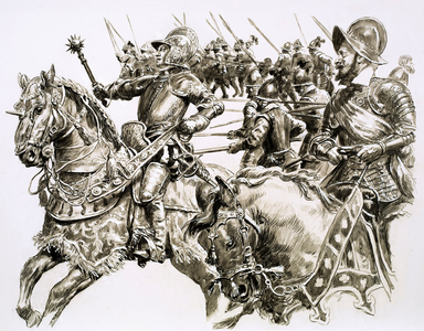 The young Sir Walter Raleigh (gouache on paper)