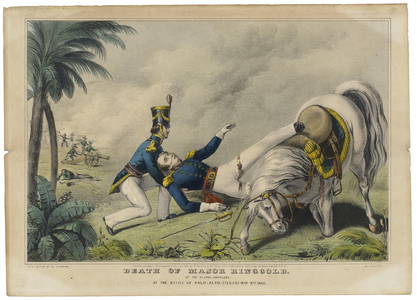 Death of Major Ringgold, 1846 (hand-coloured litho on wove paper)