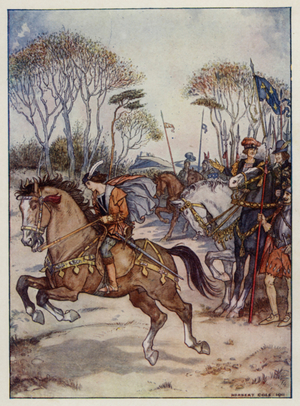 A fine exhibition of horsemanship (colour litho)
